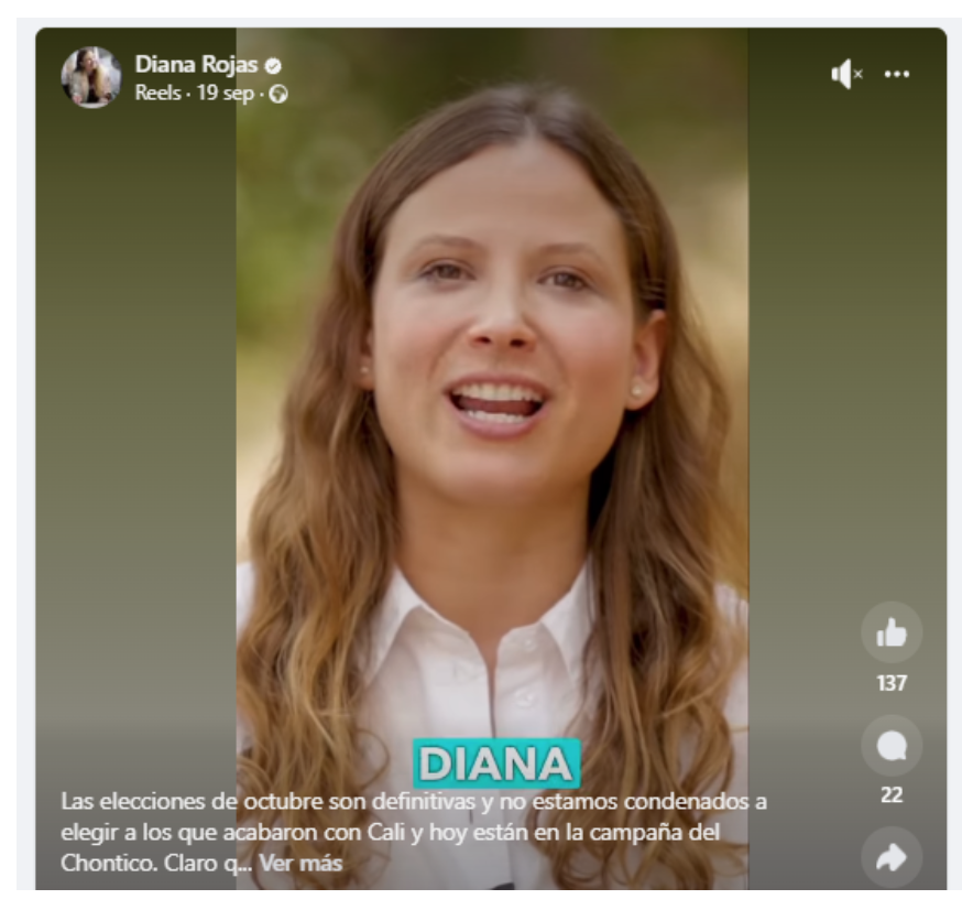 Diana Rojas sigue en el tarjetón, pero actualmente no es candidata a la